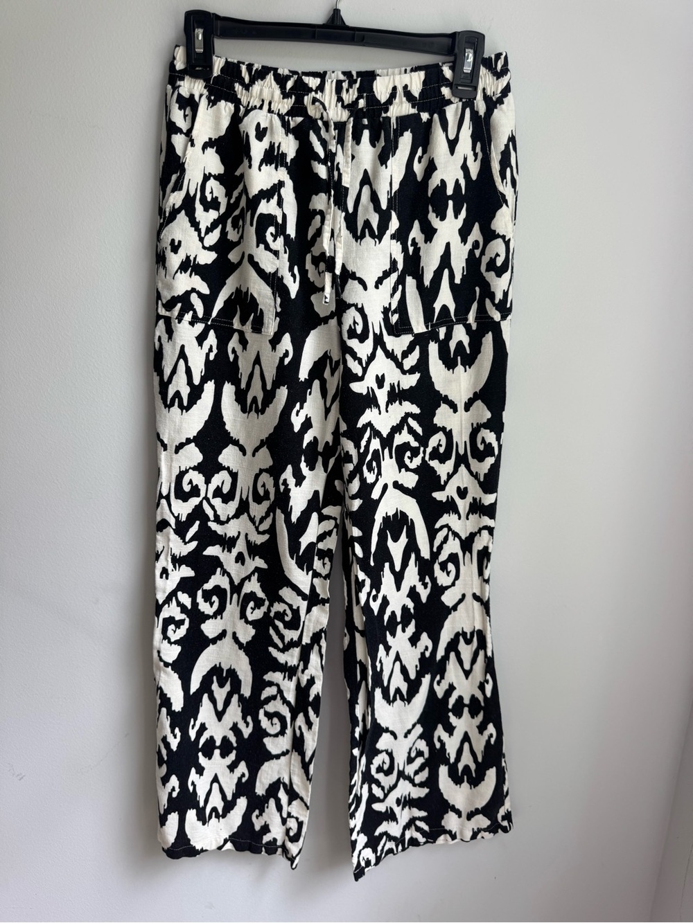 Calvin Klein H/G line Black & White Wide-Leg Knit Pants